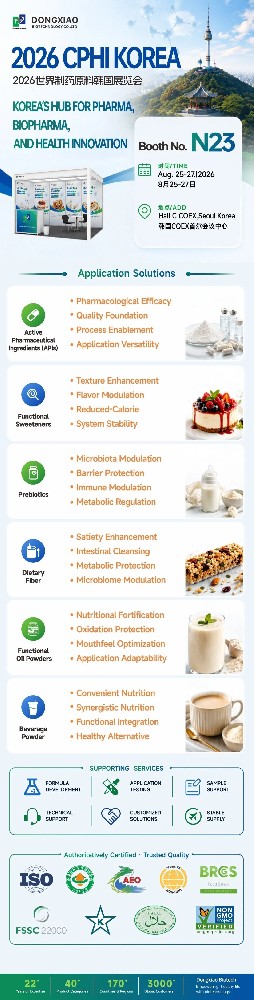 Invitation Letter | Dongxiao Biotech Invites You to Join Us at CPhI Korea 2026 (World Pharmaceutical Ingredients Korea Exhibition)